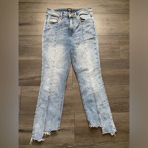 BDG Urban Outfitters Womens Jeans Size 28 Front Seam Denim Blue Hi Low Raw Hem